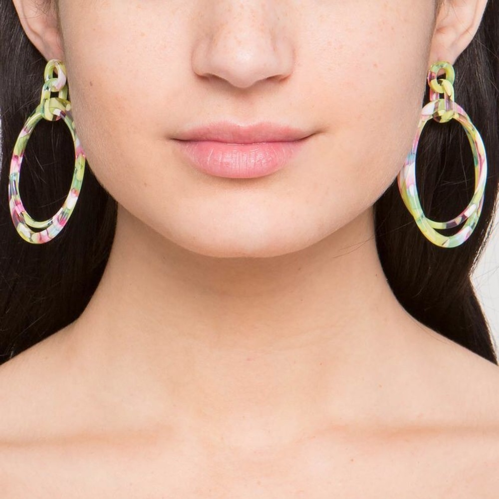 3/$35 Confetti Double Ring Earrings - Picture 2 of 2